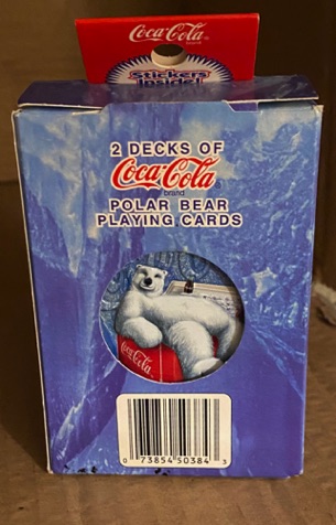 25147-1 € 12,50 coca cola speelkaarten in ijzeren blikje